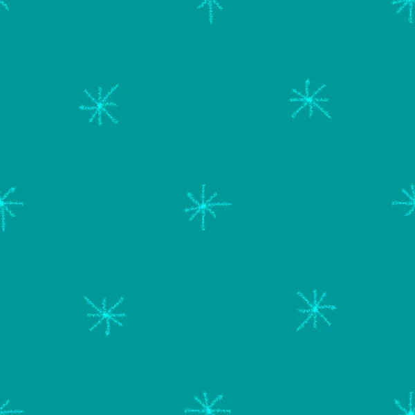 Ручной Рисунок Синий Снежинки Рождество Бесшовный Шаблон Тонкие Летающие Снежинки — стоковое фото