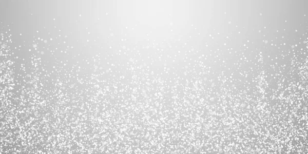 魔法の星クリスマスの背景 淡い灰色の背景に小さな空飛ぶ雪のフレークと星 立派な冬の銀の雪の結晶オーバーレイテンプレート 好条件ベクトルイラスト — ストックベクタ