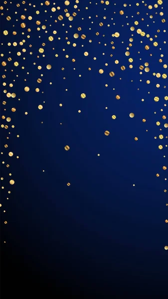 Festliches Original Konfetti Feierstars Spärliches Goldkonfetti Auf Dunkelblauem Hintergrund Glamouröse — Stockvektor
