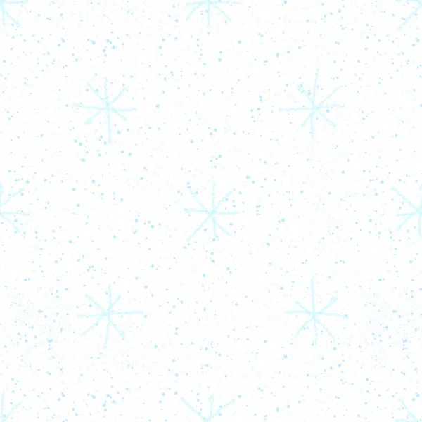 Disegnato Mano Blu Fiocchi Neve Natale Senza Cuciture Pattern Fiocchi — Foto Stock