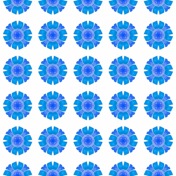 Chevron Akvarel Vzor Modrý Velkolepý Letní Design Textilní Hotový Cool — Stock fotografie