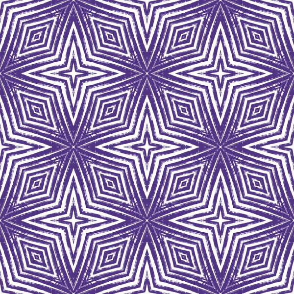 シェブロンストライプのデザイン 紫色の対称万華鏡の背景 繊維準備ができて新鮮な印刷 水着生地 幾何学的シェブロンストライプパターン — ストック写真