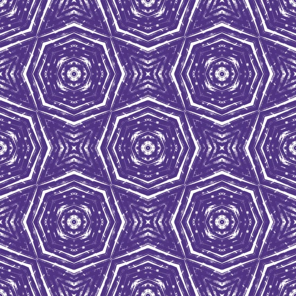 Exotisches Nahtloses Muster Lila Symmetrischer Kaleidoskop Hintergrund Textilfertiger Schöner Druck — Stockfoto