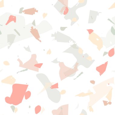 Terrazzo kusursuz desen. Taşlı turuncu gerçekçi mermer dokusu. Doğal taşlardan, granitten, kuvarstan, mermerden, betondan yapılmış arka plan. Terrazzo pürüzsüz desenli serin renklerde. 