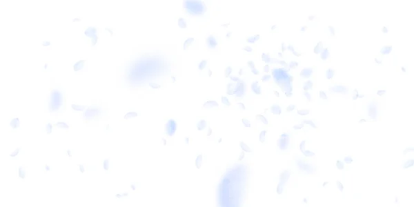 Lichtblauwe Bloemblaadjes Vallen Naar Beneden Levendige Romantische Bloemen Explosie Vliegend — Stockvector