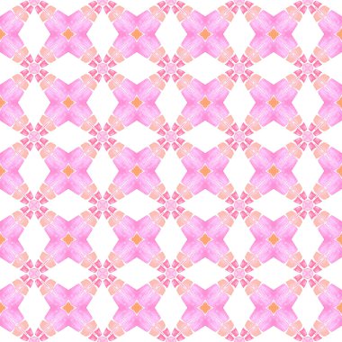 Tekstil hazır canlı baskı, mayo kumaş, duvar kağıdı, ambalaj. Turuncu istisnai boho şık yaz tasarımı. Sembol suluboya deseni. Yeşil geometrik sembolü suluboya kenarı.