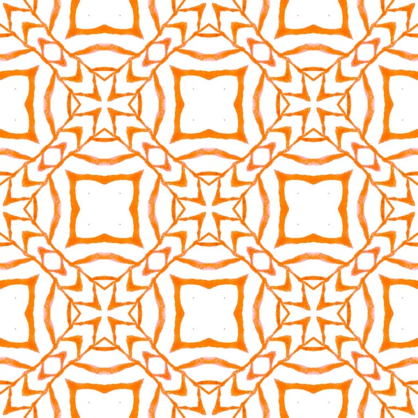 Ethnic Hand Painted Pattern Orange Comely Boho Chic Summer Design — Stock Photo, Image