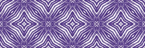 シェブロンストライプのシームレスな国境 紫色の対称万華鏡の背景 背景のための感情的な装飾デザイン要素 幾何学的シェブロンストライプパターン — ストック写真