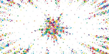 Canlı sayılar düşüyor. Uçan parmaklarla matematik çalışma konsepti. Eşi benzeri olmayan beyaz arka planda matematik afişi. Düşen sayılar vektör illüstrasyonu.