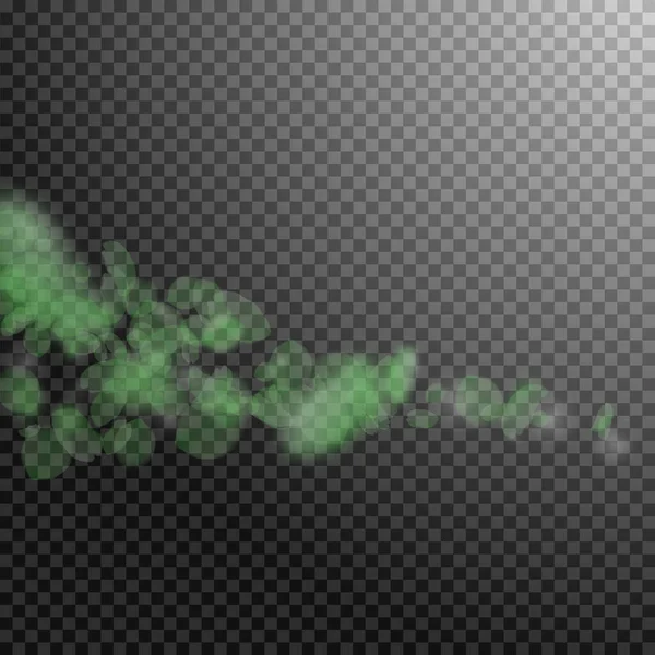 緑の花の花弁が落ちてくる 驚くべきロマンチックな花の彗星 透明な正方形の背景に空飛ぶ花弁 恋愛概念 実際の結婚式招待状 — ストックベクタ