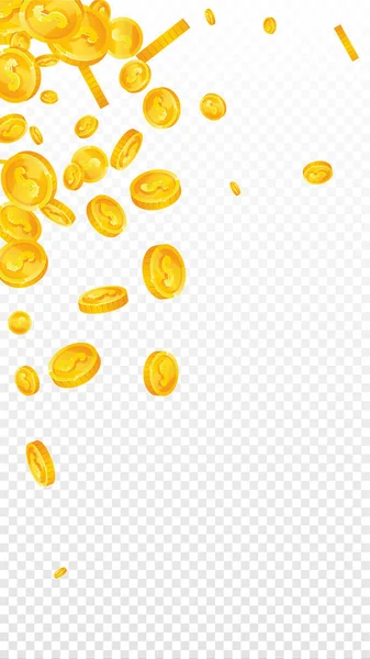American Dollar Coins Falling Majestic Scattered Usd Coins Usa Money — 스톡 벡터
