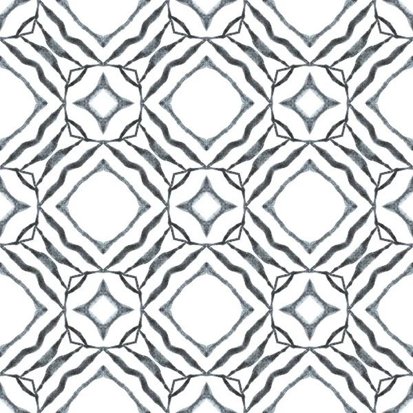 Mosaisch Nahtloses Muster Schwarz Weiß Atemberaubendes Boho Chic Sommerdesign Textilfertiger — Stockfoto