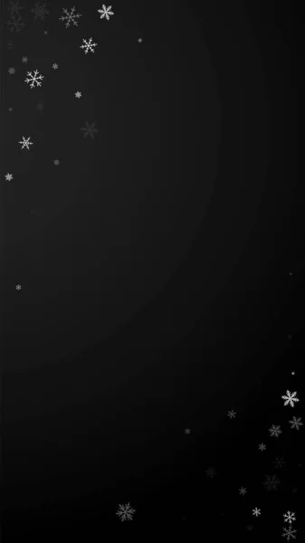 Escasa Nevada Fondo Navidad Sutiles Copos Nieve Voladores Estrellas Sobre — Vector de stock