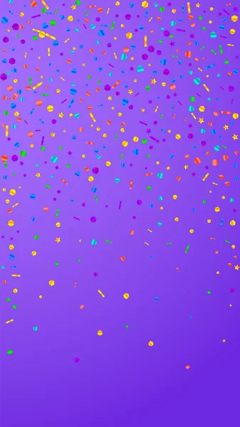 Confeti Festivo Lindo Estrellas Celebración Confeti Festivo Sobre Fondo Violeta — Vector de stock
