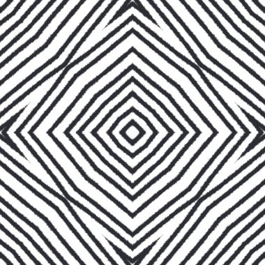 Dokulu çizgili desen. Siyah simetrik kaleydoskop. Moda desenli şerit tasarımı. Tekstil hazır harika baskı, mayo kumaş, duvar kağıdı, ambalaj..