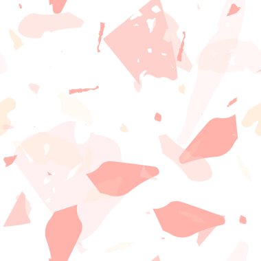 Terrazzo kusursuz desen. Pastel Venedik kaldırım taklidi fayans. Doğal taşlardan, granitten, kuvarstan, mermerden, betondan yapılmış arka plan. Terrazzo pürüzsüz desenli serin renklerde. 