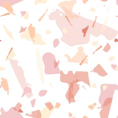 Terrazzo kusursuz desen. Taşlı turuncu gerçekçi mermer dokusu. Terrazzo pürüzsüz desenli, serin renklerde. Doğal taşlardan, granitten, kuvarstan, mermerden, betondan yapılmış arkaplan. 