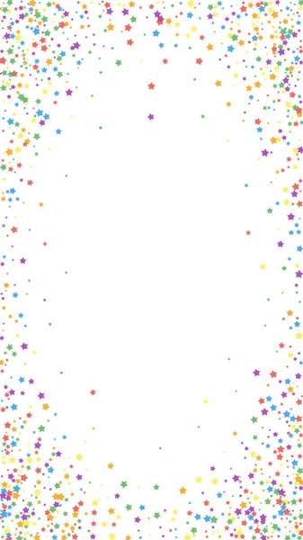 Confeti Lujo Festivo Estrellas Celebración Arco Iris Estrellas Brillantes Sobre — Vector de stock