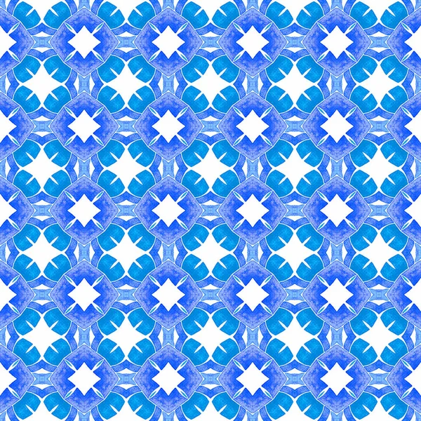 Repetir Rayas Dibujadas Mano Frontera Azul Agradable Diseño Boho Chic —  Fotos de Stock