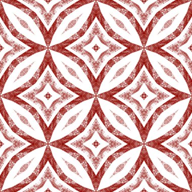 Madalyon pürüzsüz desen. Şarap kırmızısı simetrik kaleydoskop arka planı. Tekstil hazır büyüleyici baskı, mayo kumaş, duvar kağıdı, ambalaj. Suluboya madalyonu, pürüzsüz fayans.