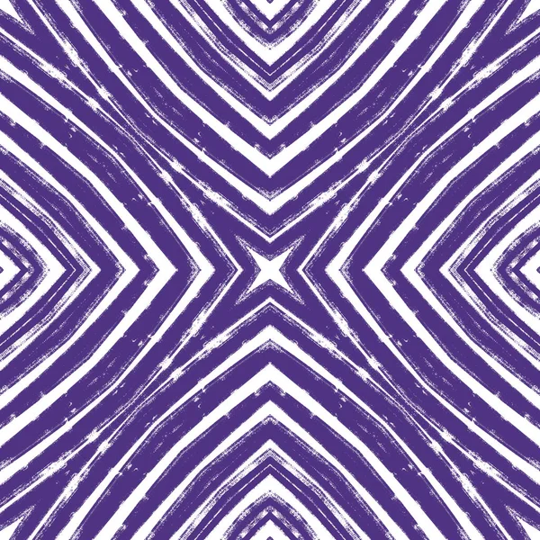 Strukturiertes Streifenmuster Lila Symmetrischer Kaleidoskop Hintergrund Textilfertiger Großartiger Druck Bademodenstoff — Stockfoto