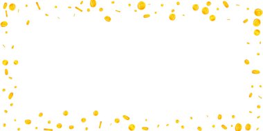 Kore bozuk paraları düştü. Yenilmez dağınık WON paraları. Kore parası. Büyük ikramiye, servet ya da başarı konsepti. Vektör illüstrasyonu.