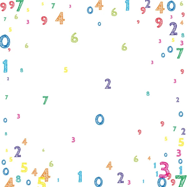 色彩斑斓的数字 数学学习的概念与飞行数字 漂亮回到学校的白色背景数学横幅 下降的数字矢量说明 — 图库矢量图片