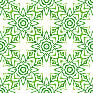 Tekstil hazır büyüleyici baskı, mayo kumaş, duvar kağıdı, ambalaj. Yeşil egzotik boho şık yaz tasarımı. Çizgili el çizimi tasarımı. Çizgili çizgili sınır çizgisi tekrarlanıyor.