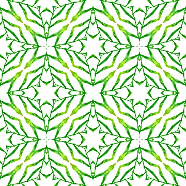 Organische Fliesen Grünes Nobles Boho Chic Sommerdesign Textilfertiger Stilvoller Druck — Stockfoto