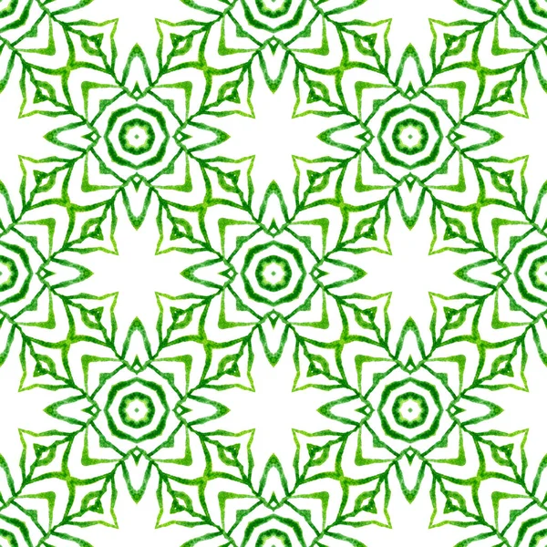 纺织现成迷人的印花 泳衣面料 包装材料 绿色异国情调的时髦夏装设计 条纹手绘设计 重复条纹手绘边框 — 图库照片