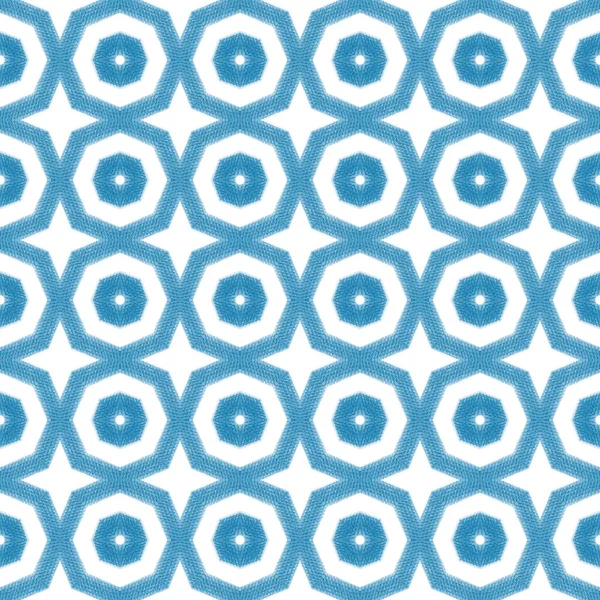 Patrón Sin Costura Mosaico Fondo Caleidoscopio Simétrico Azul Textil Listo — Foto de Stock