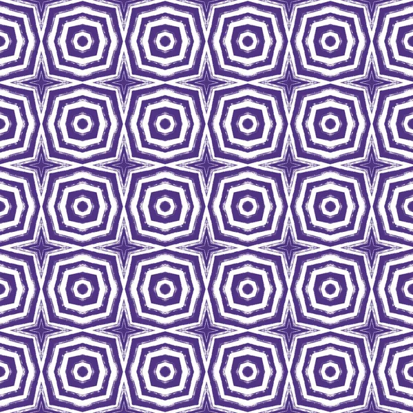 Egzotyczny Bezszwowy Wzór Purpurowe Symetryczne Tło Kalejdoskopu Lato Strój Kąpielowy — Zdjęcie stockowe