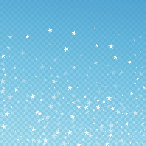 Véletlenül Hulló Csillagok Karácsonyi Háttér Finom Repülő Hópelyhek Csillagok Kék — Stock Vector