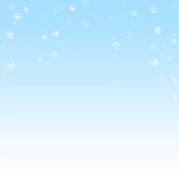 Řídké Sněžení Vánoční Pozadí Jemné Létající Sněhové Vločky Hvězdy Pozadí — Stockový vektor