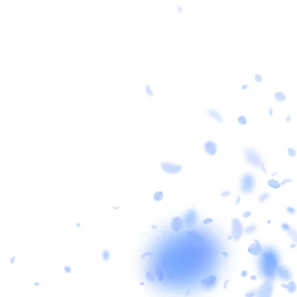 Pétales Fleurs Bleu Foncé Tombant Aller Chercher Des Fleurs Romantiques — Image vectorielle