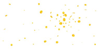 Çin Yuan paraları düşüyor. Yeni saçılmış NY paraları. Çin parası. İlginç bir ikramiye, servet ya da başarı konsepti. Vektör illüstrasyonu.