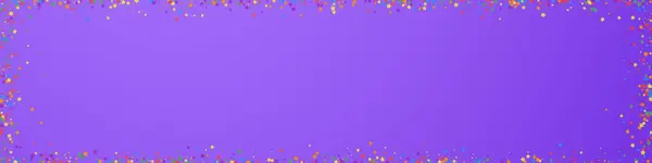 Feestelijke Chique Confetti Feeststerren Kinderachtige Heldere Sterren Violette Achtergrond Levend — Stockvector