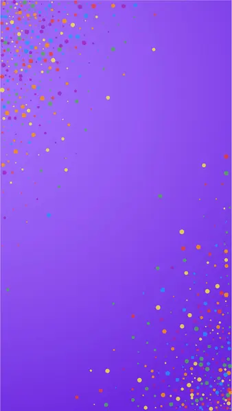 Festive Modern Confetti Celebration Stars Rainbow Confetti Violet Background Fine — 스톡 벡터