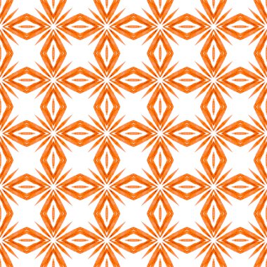 Tekstil hazır şaşırtıcı baskı, mayo kumaş, duvar kağıdı, ambalaj. Turuncu lüks boho şık yaz tasarımı. El çizimi tropikal, pürüzsüz sınır. Tropik, pürüzsüz desen.