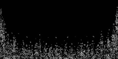 Düşen sayılar, büyük veri konsepti. İkili beyaz, dağınık uçan parmaklar. Siyah arka planda muhteşem fütürist afiş. Düşen sayılarla dijital vektör illüstrasyonu.