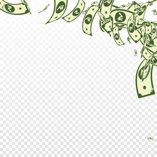 Индейские Рупии Падают Грязные Банкноты Прозрачном Фоне Индийские Деньги Захватывающая — стоковый вектор