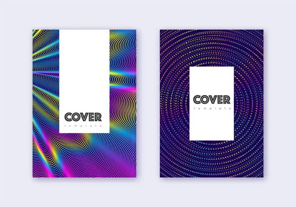 Hipster-Cover-Design-Vorlagen-Set. Regenbogenabstrakt — Stockvektor