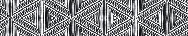 Mozaikové Bezešvé Hranice Černé Symetrické Kaleidoskopické Pozadí Retro Mozaika Bezešvé — Stock fotografie