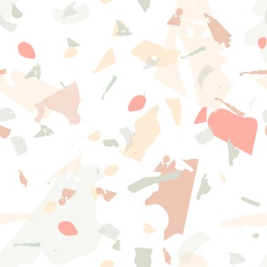 Terrazzo kusursuz desen. Taşlı turuncu gerçekçi mermer dokusu. Terrazzo pürüzsüz desenli, serin renklerde. Doğal taşlardan, granitten, kuvarstan, mermerden, betondan yapılmış arkaplan. 