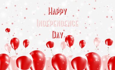 Japonya 'nın Bağımsızlık Günü Vatansever Tasarımı. Japon Ulusal Renkleri 'nde balonlar. Bağımsızlık Günü Kutlama Kartın kutlu olsun..