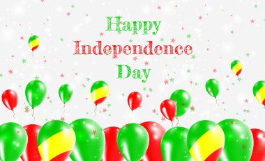 Kongo Bağımsızlık Günü Vatansever Tasarımı. Kongo Ulusal Renkleri 'nde balonlar. Bağımsızlık Günü Kutlama Kartın kutlu olsun..