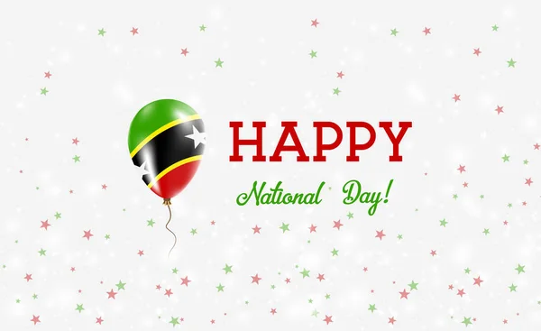 Affiche Patriotique Saint Kitts Nevis Ballon Volant Caoutchouc Dans Les — Image vectorielle