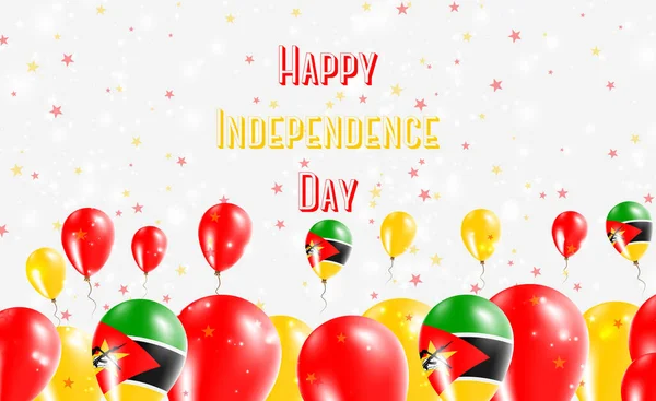 Mozambique Independence Day Patriotic Design Ballons Dans Les Couleurs Nationales — Image vectorielle