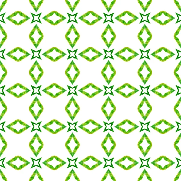 Aquarell Medaillon Nahtlose Bordüre Grünes Magnetisches Boho Chic Sommerdesign Textilfertiger — Stockfoto