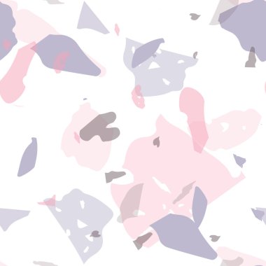 Terrazzo kusursuz desen. Modern klasik döşeme dokusu. Terrazzo pürüzsüz desenli, serin renklerde. Doğal taşlardan, granitten, kuvarstan, mermerden, betondan yapılmış arkaplan. 